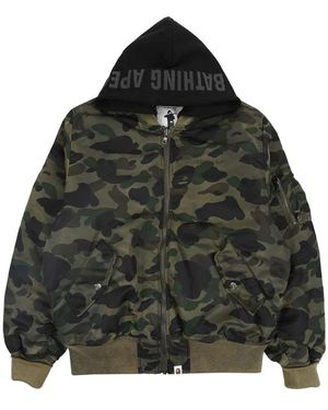 A Bathing Ape Hoodies & Sweatvesten ,Groen ,1St Camo Shark Ma-1 Bomber Jacket