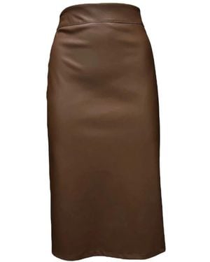 Giulia N Couture Bruine Midi Rokken Door Giulia N
