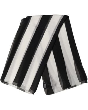 Dolce & Gabbana Accessoires ,Veelkleurig ,Zijden Foulard Sjaal - Zwart