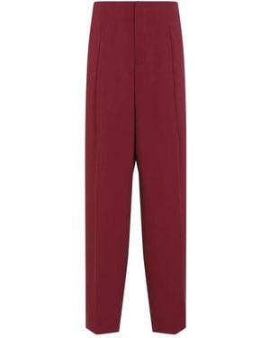 Alberta Ferretti Straight Trousers - Rojo