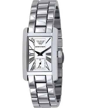 Emporio Armani Accessoires ,Grijs ,Klassiek Quartz Horloge - Metallic