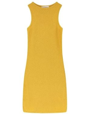 Laneus Knitted Dresses - Yellow