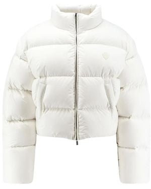 Gucci Crop Fit Daunenjacke Mit Wappen - Weiß
