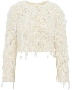 LoveShackFancy Flirty Ribbon Boucle Vest Zandkasteel - Wit