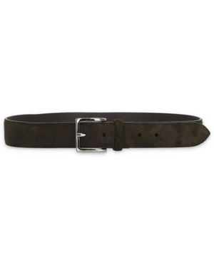 Orciani Accessoires ,Bruin ,Leer Amalfi Suede Riem - Zwart