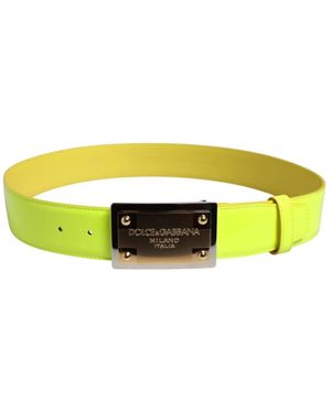 Dolce & Gabbana Geel Groen Klassiek Metalen Logo Riem