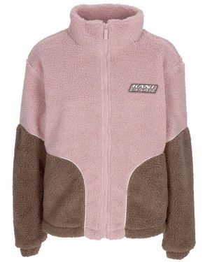 Karlkani Sherpa Reißverschlussjacke Mit Taschen - Braun