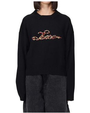 Paul Smith Truien & Vesten ,Zwart ,Wol Maglia Ricamo Love