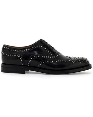 Church's Elegant Brogue Oxford Lace-Ups With Micro Studs - Black