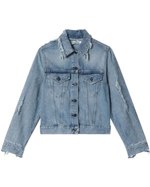 Acne Studios Jassen ,Blauw ,Denim Distressed Denim Jacket
