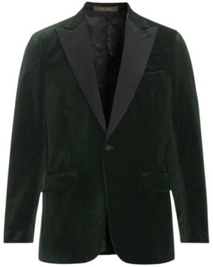 Oscar Jacobson Velvet Tuxedo Frampton Blazer - Groen