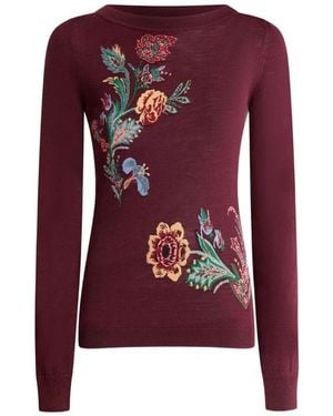 Etro Dunkelvioletter Pullover Für Frauen - Rot