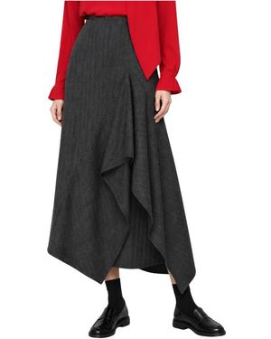 Kocca Rokken ,Zwart ,Leer Asymmetrische Midi Rok