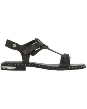 Ash Flat Sandals - Black