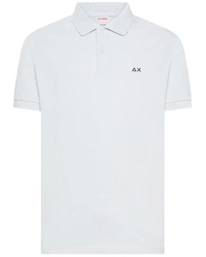 Sun 68 Tops ,Wit ,Katoen Polo Print Under Collar S/S