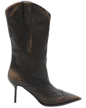 Paris Texas Cowboy & Biker Boots - Black