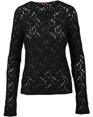 Max Mara Tops ,Zwart ,Katoen Gennaioin Bouclè Top