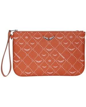 Zadig & Voltaire Monogram Canvas Handtas Met Kenmerkende Vleugels - Rood