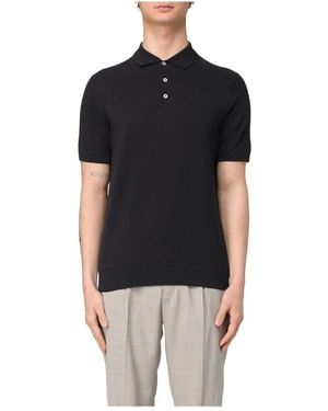 Manuel Ritz Baumwollstrick Polo Shirt - Schwarz