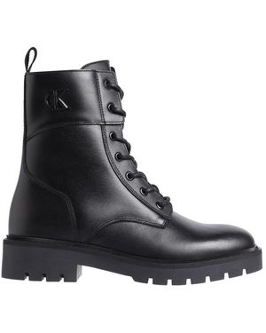 Calvin Klein Combat Boot Mid Zip - Schwarz
