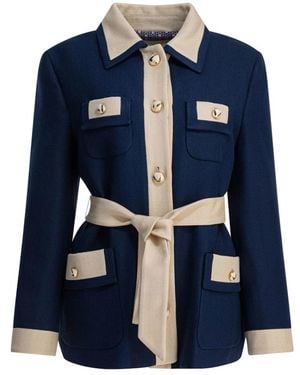 Valentino Blauwe Noos Caban Jas Vrouwen