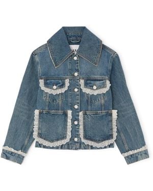 Ganni Denim Jackets - Blue