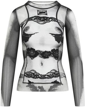 Jean Paul Gaultier Long Sleeve Tops - Gris