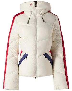 Perfect Moment Fitness ,Wit ,Leer Jg Down Ski Jacket - Naturel