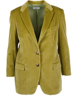 SAULINA Jassen ,Groen ,Katoen Fluwelen Blazer