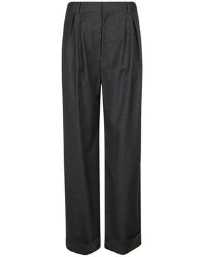 Loulou de Saison Broeken ,Zwart ,Wol Davy Oversized Tailored Pants - Grijs