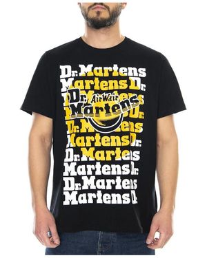 Dr. Martens Tops ,Zwart ,Katoen T-Shirt Met Ronde Hals