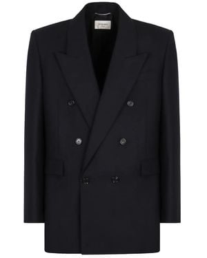 Saint Laurent Double-Breasted Wool Jacket - Zwart