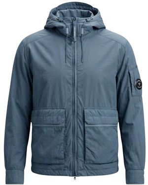 C.P. Company Jassen ,Blauw ,Nylon Chrome-R Hooded Zipped Overshirt