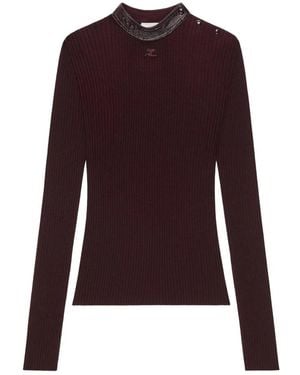 Courreges Gerippter Rollkragenpullover Mit Vinyl-Einsatz - Lila