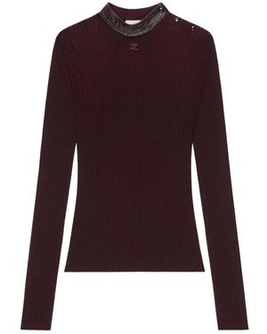 Courreges Ribgebreide Coltrui Met Vinyl Inzet - Paars