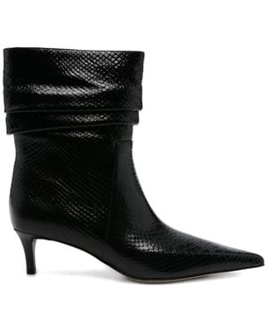 Michael Kors Textured Leather Ankle Boots - Black