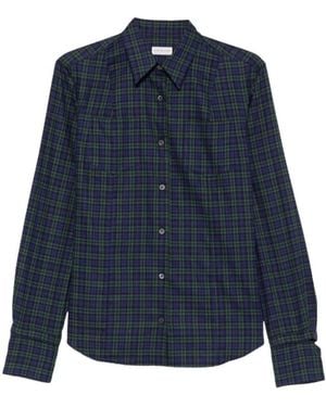 Dries Van Noten Tartan-Karo Hemd Mit Knopfleiste - Blau