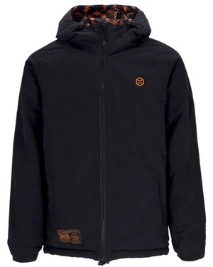 DOLLY NOIRE Schwarze Monogramm Wendbare Steppjacke - Blau