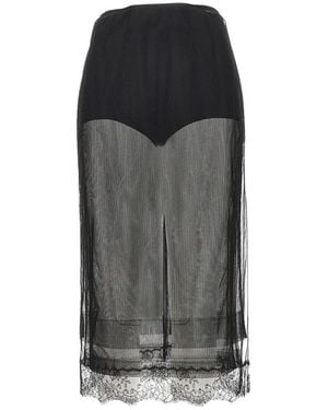 Dolce & Gabbana Rokken ,Zwart ,Tule Tule Midi Rok - Grijs
