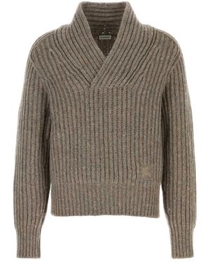 Burberry Schalkragen-Wollpullover - Grau