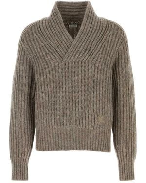 Burberry V-Neck Knitwear - Grey