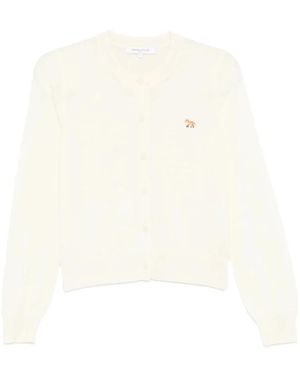 Maison Kitsuné Rondhals Cardigan Met Knopen - Wit