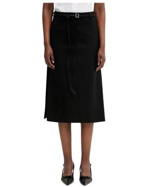 Sportmax Rokken ,Zwart ,Katoen Garbo Midi Rok