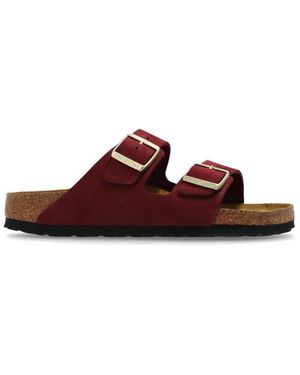 Birkenstock Schoenen ,Rood ,Suède Arizona Bs Slides - Bruin