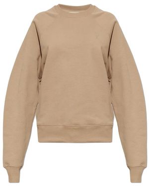 Ami Paris Katoenen Sweatshirt Met Geborduurd Logo - Naturel