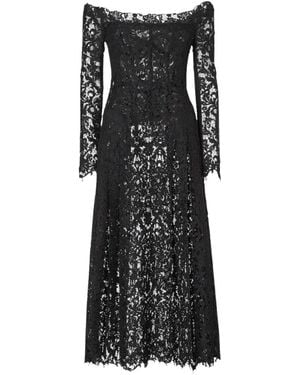 Fendi Macramé-Spitzenkleid - Schwarz