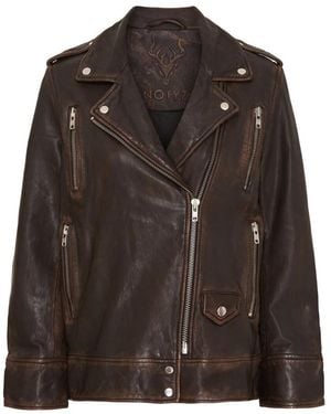 Notyz Chaqueta de motociclista oversize nogal - Marrón