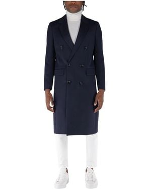 PT Torino Double-Breasted Coats - Blue