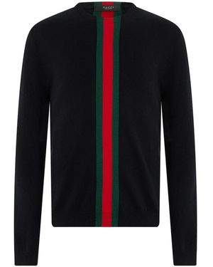 Gucci Kaschmirpullover Mit Web-Motiv - Schwarz