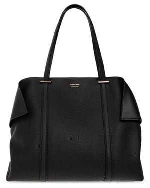 Ferragamo Tassen ,Zwart ,Leer Gevouwen Tote Bag